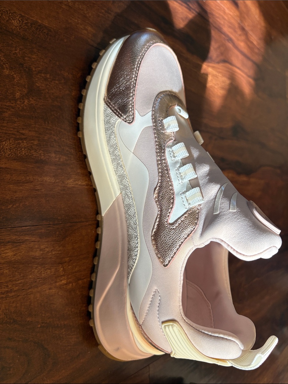 Michael Kors Rose Gold and Blush Runner Sneakers - Picture 3 of 8